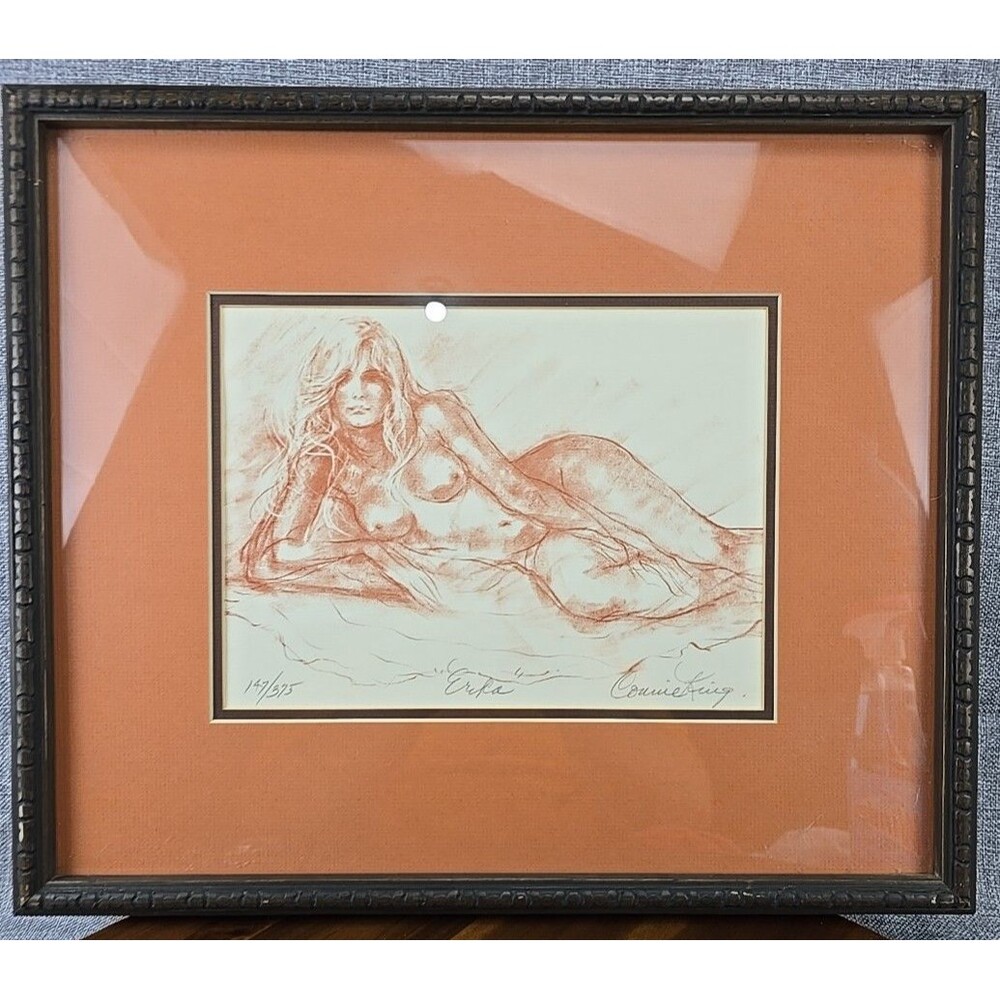 Connie King Erika Signed Numbered‎ 147/375 Reclining Nude Lithograph Framed Art